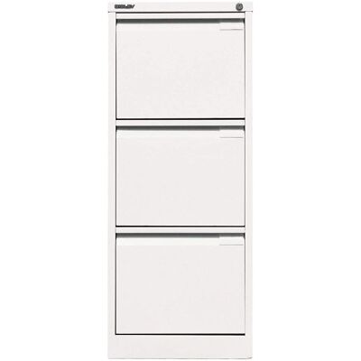 BISLEY Aktenschrank - Weiß, 3 Schubladen, A4, Schloss BISLEY Aktenschrank - Weiß, 3 Schubladen, A4, Schloss