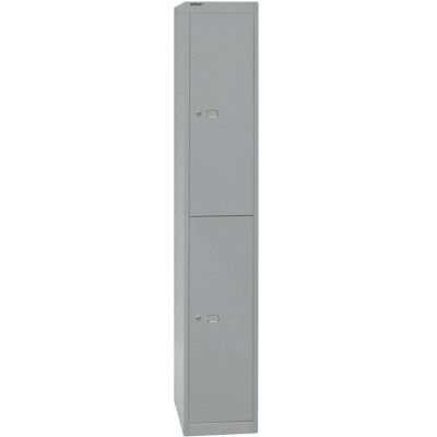 Bisley Spind silber - 2 Fächer, 30,5x45,7x180,2cm - Sichere Aufbewahrung Bisley Spind silber - 2 Fächer, 30,5x45,7x180,2cm - Sichere Aufbewahrung