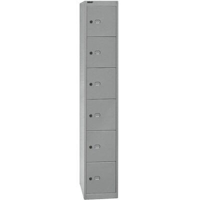 Armadio a armadietti argento Bisley - 6 scomparti - 30,5cm Armadio a armadietti argento Bisley - 6 scomparti - 30,5cm