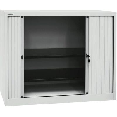 Bisley Lichtgrijze Stalen Rolkast - 2 Planken - 120x43x103cm Bisley Lichtgrijze Stalen Rolkast - 2 Planken - 120x43x103cm