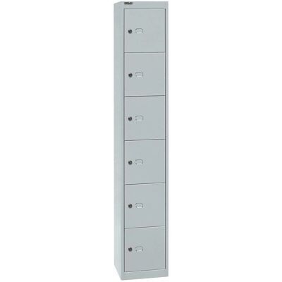 Armadio a Locker Bisley - 6 Scomparti, Acciaio, 30,5x30,5x180,2cm Armadio a Locker Bisley - 6 Scomparti, Acciaio, 30,5x30,5x180,2cm
