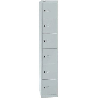 Bisley Schließfachschrank - 6 Fächer - Stahl - 30,5x45,7x180,2 cm Bisley Schließfachschrank - 6 Fächer - Stahl - 30,5x45,7x180,2 cm