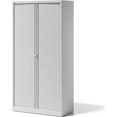 BISLEY Essentials Rollladenschrank - 4 Fachböden - Stahl, Schloss, Grau BISLEY Essentials Rollladenschrank - 4 Fachböden - Stahl, Schloss, Grau