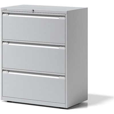 BISLEY Essentials Hängeregistraturschrank - 3 Schubladen, lichtgrau, abschließbar BISLEY Essentials Hängeregistraturschrank - 3 Schubladen, lichtgrau, abschließbar