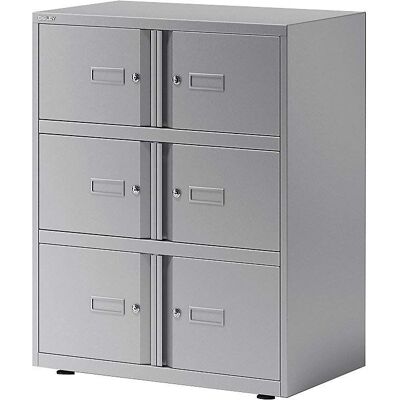 Bisley Schließfachschrank - 6 Fächer - Silber Bisley Schließfachschrank - 6 Fächer - Silber