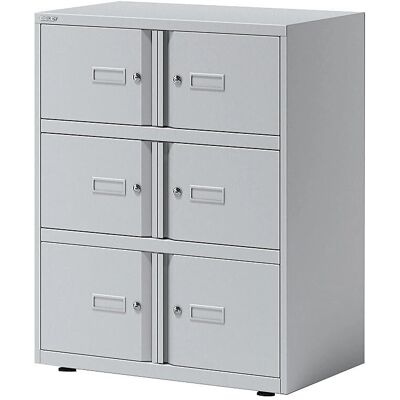BISLEY Schließfachschrank - 6 Fächer, Lichtgrau, 80x47x100 cm - Aufbewahrung BISLEY Schließfachschrank - 6 Fächer, Lichtgrau, 80x47x100 cm - Aufbewahrung