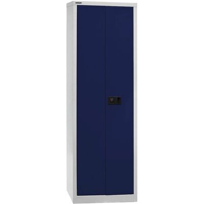 BISLEY Universal Stauraumschrank - 4 Böden, abschließbar, Grau/Blau BISLEY Universal Stauraumschrank - 4 Böden, abschließbar, Grau/Blau