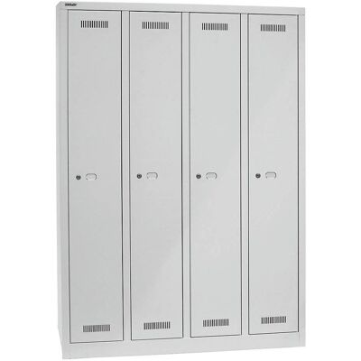 Bisley Spind MonoBloc - 4 Fächer, Lichtgrau - Schrank Bisley Spind MonoBloc - 4 Fächer, Lichtgrau - Schrank