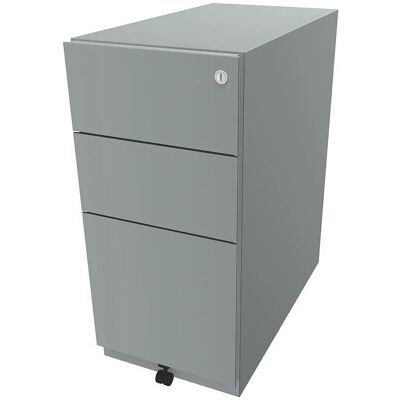 BISLEY Rollcontainer - 2 Schubladen, 1 Hängeregister - Stahl, Silber BISLEY Rollcontainer - 2 Schubladen, 1 Hängeregister - Stahl, Silber