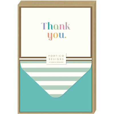 Portico - Rainbow Thank You - Pack of 10 - Note Cards Portico - Rainbow Thank You - Pack of 10 - Note Cards