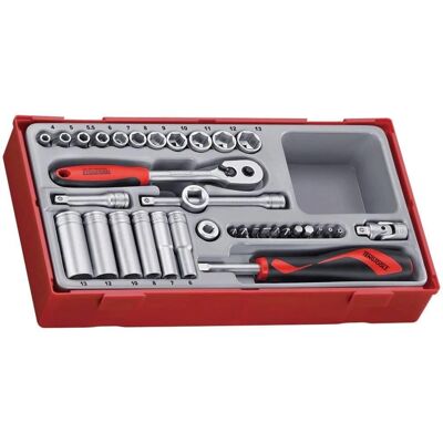 Teng TT1435 35 Piece Socket Set - 1/4in Drive Teng TT1435 35 Piece Socket Set - 1/4in Drive