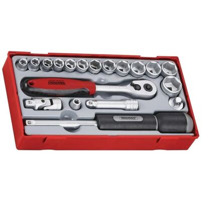 Teng Tools TT3819 19-Piece Metric Socket Set - 3/8in Drive Teng Tools TT3819 19-Piece Metric Socket Set - 3/8in Drive