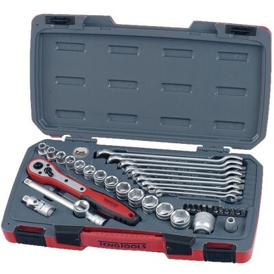 Teng Tools T3840 Juego de 39 Piezas de Juegos de Llaves de Vaso de 3/8 pulg - Juego de llave de vaso Teng Tools T3840 Juego de 39 Piezas de Juegos de Llaves de Vaso de 3/8 pulg - Juego de llave de vaso