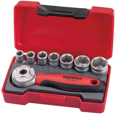 Juego de llaves de vaso Teng Tools T1408 8 piezas 1/4 pulg. Juego de llaves de vaso Teng Tools T1408 8 piezas 1/4 pulg.