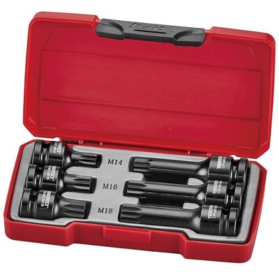 Teng Tools - Juego de 6 vasos de impacto - 1/2 pulgada, spline/XZN, 43/78 mm Teng Tools - Juego de 6 vasos de impacto - 1/2 pulgada, spline/XZN, 43/78 mm
