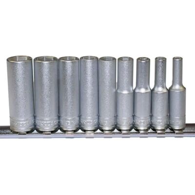 Conjunto de 10 soquetes profundos Teng M1407 - 1/4in Conjunto de 10 soquetes profundos Teng M1407 - 1/4in