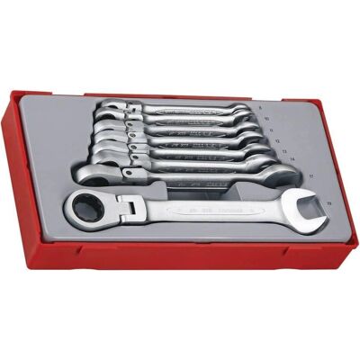 Ensemble de 8 clés à cliquet flexible Teng Tools TT6508RF - Jeu de clés Ensemble de 8 clés à cliquet flexible Teng Tools TT6508RF - Jeu de clés