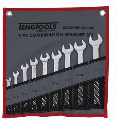 Ensemble de clés mixtes Teng Tools en chrome-vanadium - 9 pièces Ensemble de clés mixtes Teng Tools en chrome-vanadium - 9 pièces