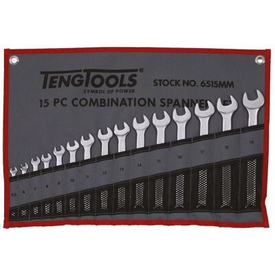 Teng Tools - Juego de llaves combinadas 6515MM - 15 piezas Teng Tools - Juego de llaves combinadas 6515MM - 15 piezas