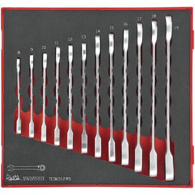 Teng Tools TED6512RS Ratschen-Schlüsselsatz - 8-19mm, 12-tlg Teng Tools TED6512RS Ratschen-Schlüsselsatz - 8-19mm, 12-tlg