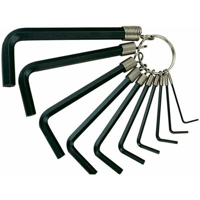 Teng 1424 Sechskant-Schlüsselsatz - 10 Stück, Schwarz, 1/16-3/8 Zoll Teng 1424 Sechskant-Schlüsselsatz - 10 Stück, Schwarz, 1/16-3/8 Zoll