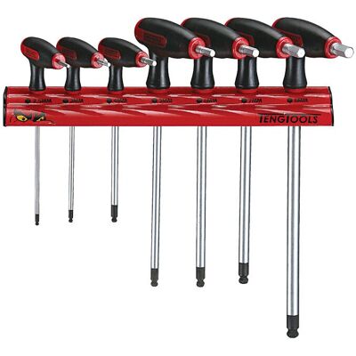 Tengtools - Sechskantschlüsselsatz - 7 Stück - T-Griff - Metrisch - Wandhalterung Tengtools - Sechskantschlüsselsatz - 7 Stück - T-Griff - Metrisch - Wandhalterung