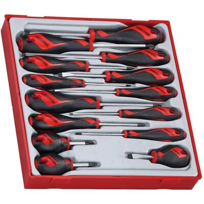 Ensemble de 14 tournevis Teng Tools - Poignées ergonomiques Ensemble de 14 tournevis Teng Tools - Poignées ergonomiques