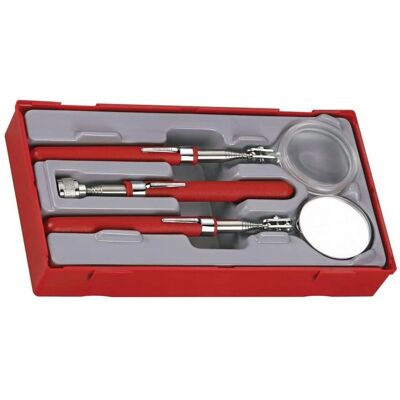 Set di ispezione Teng Tools TTTM03 - 3 pezzi con specchio, lente, calamita Set di ispezione Teng Tools TTTM03 - 3 pezzi con specchio, lente, calamita