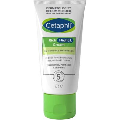Cetaphil Rijke Nachtcrème - Voor Gevoelige Huid - 50g Cetaphil Rijke Nachtcrème - Voor Gevoelige Huid - 50g