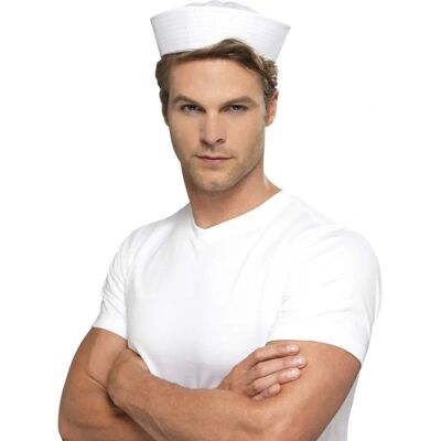 Chapeau de marin Doughboy US pour hommes - Blanc - Marin Chapeau de marin Doughboy US pour hommes - Blanc - Marin