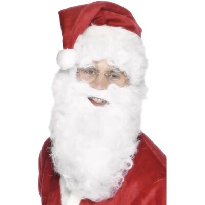 Barbe de Père Noël adulte blanche 655 - Accessoire de costume Barbe de Père Noël adulte blanche 655 - Accessoire de costume
