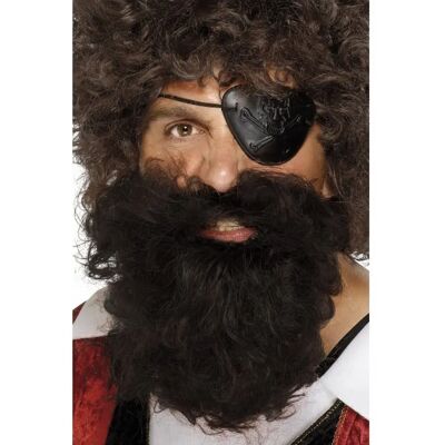 Barba da Pirata Deluxe in Nylon - Marrone - Accessorio per Costume da Pirata Barba da Pirata Deluxe in Nylon - Marrone - Accessorio per Costume da Pirata