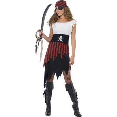 Costume da pirata donna Smiffys - Nero Bianco Rosso - Costumi Costume da pirata donna Smiffys - Nero Bianco Rosso - Costumi