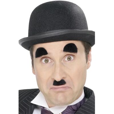 Accessoire de costume moustache et sourcils de Charlie Chaplin de Smiffys - Noir - Publicité Accessoire de costume moustache et sourcils de Charlie Chaplin de Smiffys - Noir - Publicité