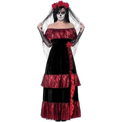 Costume da Sposa Giorno dei Morti per Donna - Vestito e Velo di Rosa di Smiffys Costume da Sposa Giorno dei Morti per Donna - Vestito e Velo di Rosa di Smiffys