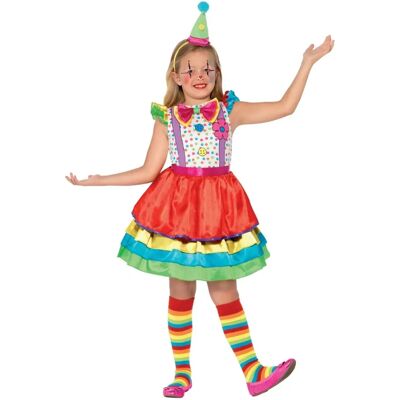 Smiffys Kinder Regenbogen Clown Kostüm - Kleid & Hut - Kinder 7-12 Smiffys Kinder Regenbogen Clown Kostüm - Kleid & Hut - Kinder 7-12