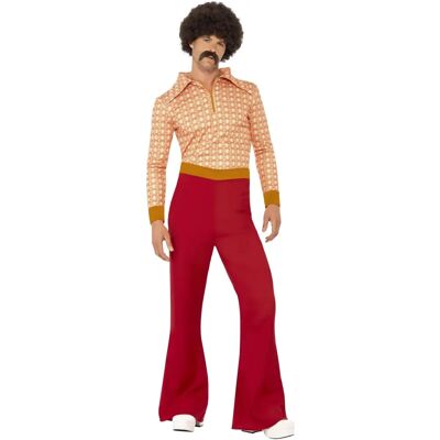 Costume disco des années 70 pour homme - Haut et pantalons taille haute Costume disco des années 70 pour homme - Haut et pantalons taille haute