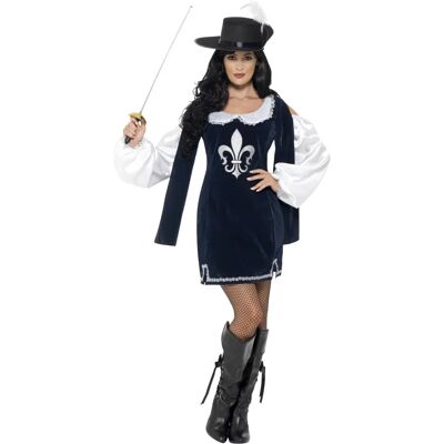 Disfraz de Mujer Lady Arina Musketier - Azul-Blanco S Disfraz de Mujer Lady Arina Musketier - Azul-Blanco S