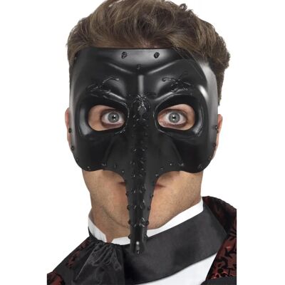 Maschera gotica veneziana nera per uomini di Smiffys - Maschera di costume veneziana Maschera gotica veneziana nera per uomini di Smiffys - Maschera di costume veneziana