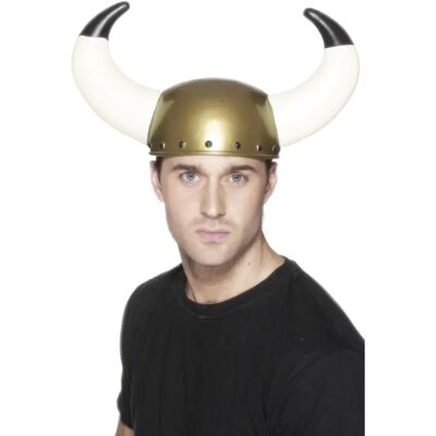 Smiffys Gold Viking Helmet with Horns - Adult Unisex Costume Accessory Smiffys Gold Viking Helmet with Horns - Adult Unisex Costume Accessory