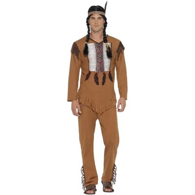 Smiffys Native American Warrior Costume - Large Brown - Costume Smiffys Native American Warrior Costume - Large Brown - Costume