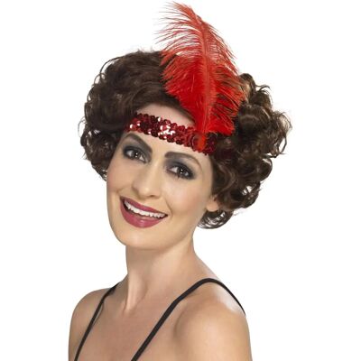 Faixa de Pluma Vermelha Flapper - Acessório de Fantasia dos Anos 20 Faixa de Pluma Vermelha Flapper - Acessório de Fantasia dos Anos 20