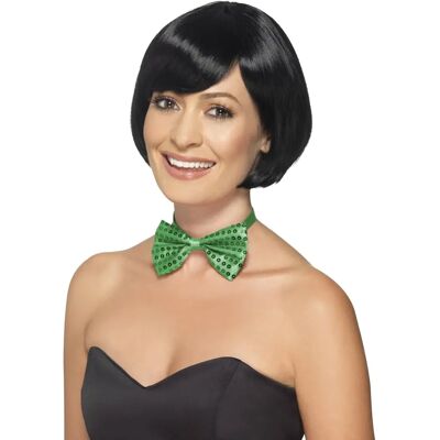 Smiffys nœud papillon à sequins vert pour adultes - Nœud papillon Smiffys nœud papillon à sequins vert pour adultes - Nœud papillon