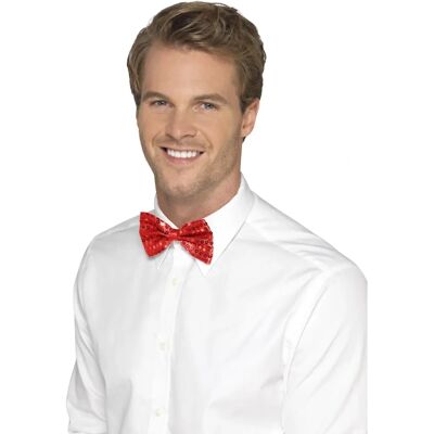 Noeud papillon à sequins rouge Smiffys 44709 - Accessoire de déguisement Noeud papillon à sequins rouge Smiffys 44709 - Accessoire de déguisement