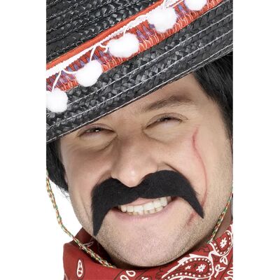 Moustache de Bandit Mexicain Autocollant de Smiffys - Noir - Accessoire de Costume - Publicité Moustache de Bandit Mexicain Autocollant de Smiffys - Noir - Accessoire de Costume - Publicité