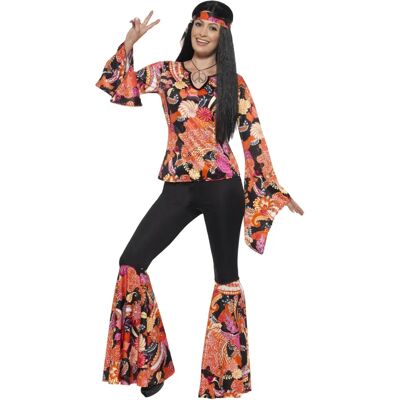 Smiffys Willow das Hippie-Kostüm - Mehrfarbig Erwachsen Smiffys Willow das Hippie-Kostüm - Mehrfarbig Erwachsen
