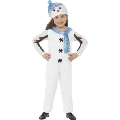 Costume Neonato Pupazzo di Neve - Bianco, Tuta e Cappello Costume Neonato Pupazzo di Neve - Bianco, Tuta e Cappello