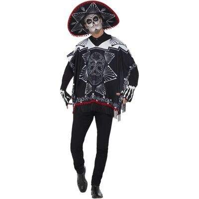 Déguisement de Bandit Jour des Morts Noir et Blanc Adulte - Mexique Déguisement de Bandit Jour des Morts Noir et Blanc Adulte - Mexique