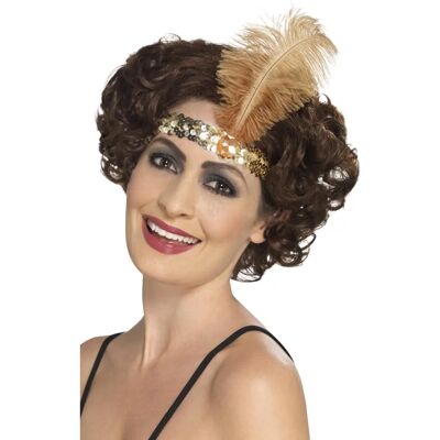 Liseré de Flapper Doré de Smiffys - Accessoire Adulte Style Années 20 - Publicité Liseré de Flapper Doré de Smiffys - Accessoire Adulte Style Années 20 - Publicité