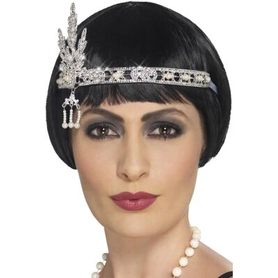 Diadema de Flequillo Plateado Smiffys 44667 - Accesorio de Disfraz de los años 1920 Diadema de Flequillo Plateado Smiffys 44667 - Accesorio de Disfraz de los años 1920